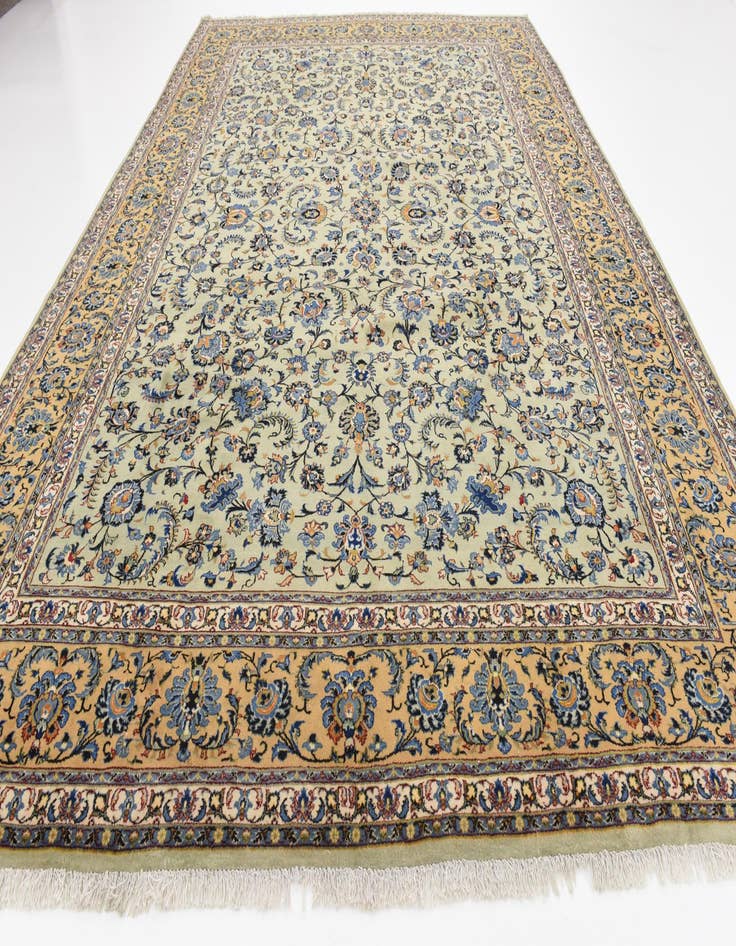 Detail image of  9' 10 x 13' 9  Hand Knotted Kashan Persian Wool Rug