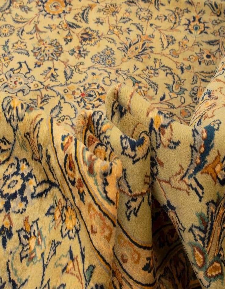 Detail image of  9' 11 x 13' 2  Hand Knotted Kashan Persian Wool Rug