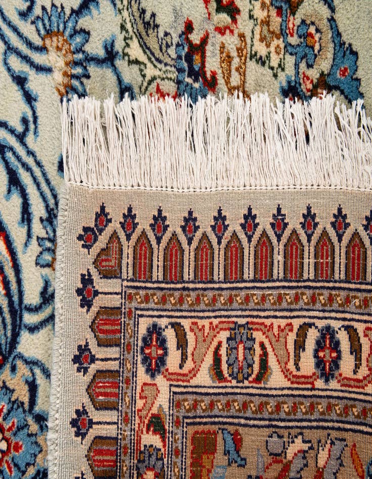 Detail image of  6' 6 x 9' 9  Hand Knotted Kashan Persian Rug