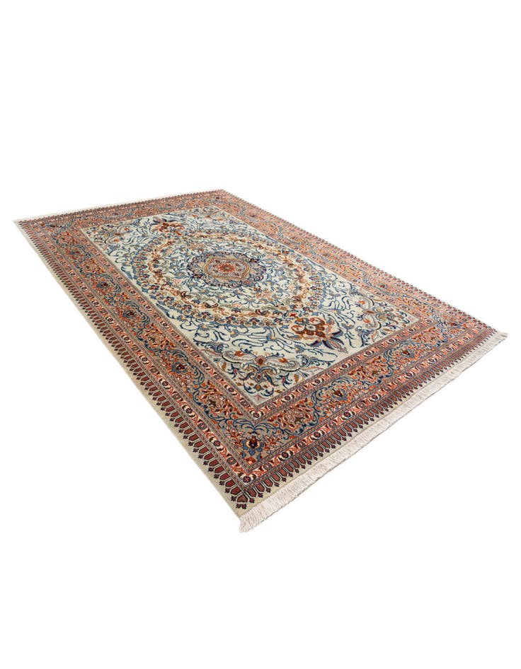 Detail image of  6' 6 x 9' 9  Hand Knotted Kashan Persian Rug