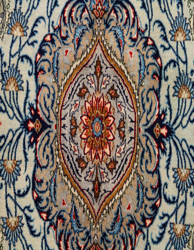Detail image of  6' 6 x 9' 9  Hand Knotted Kashan Persian Rug