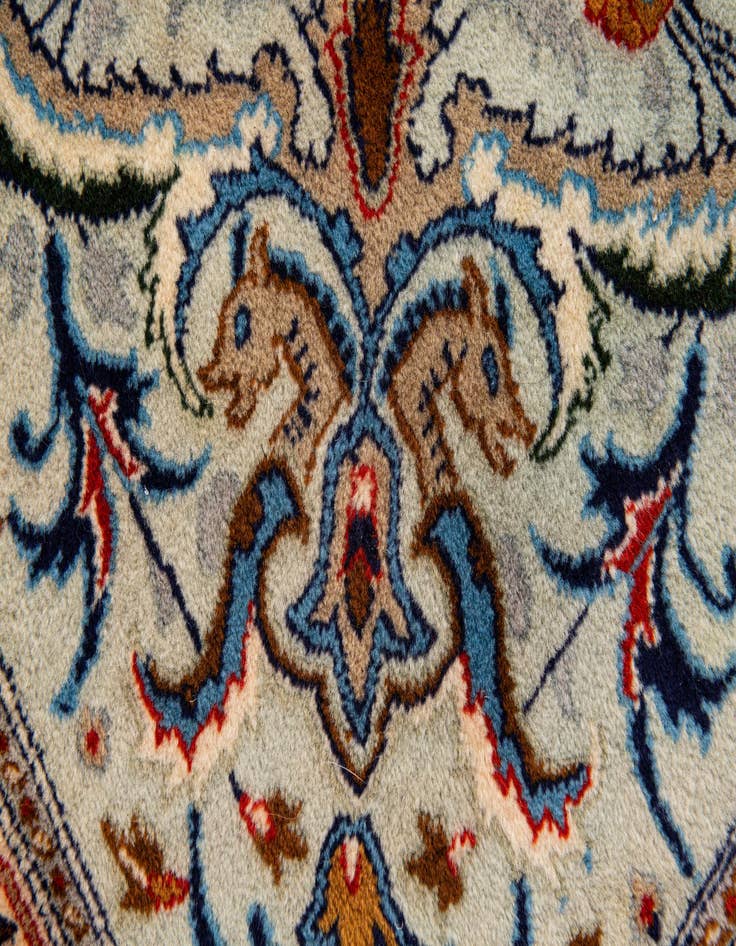 Detail image of  6' 6 x 9' 9  Hand Knotted Kashan Persian Rug