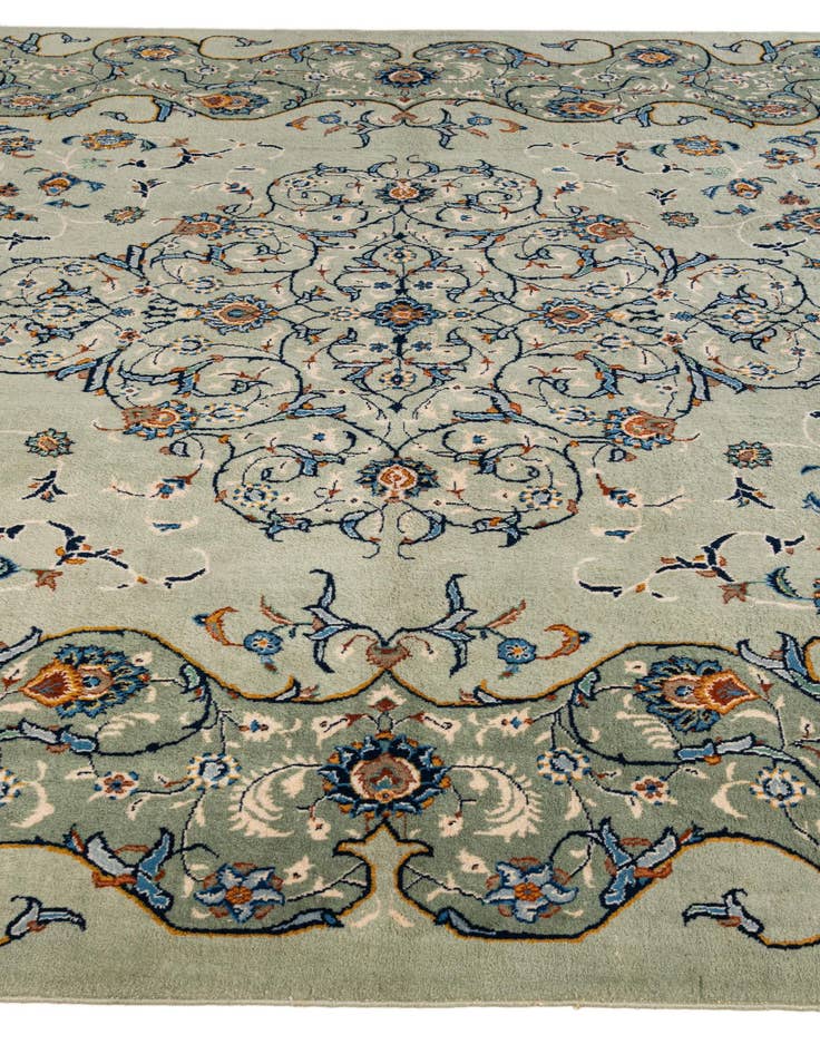 Detail image of  8' 10 x 11' 10  Hand Knotted Kashan Persian Wool Rug