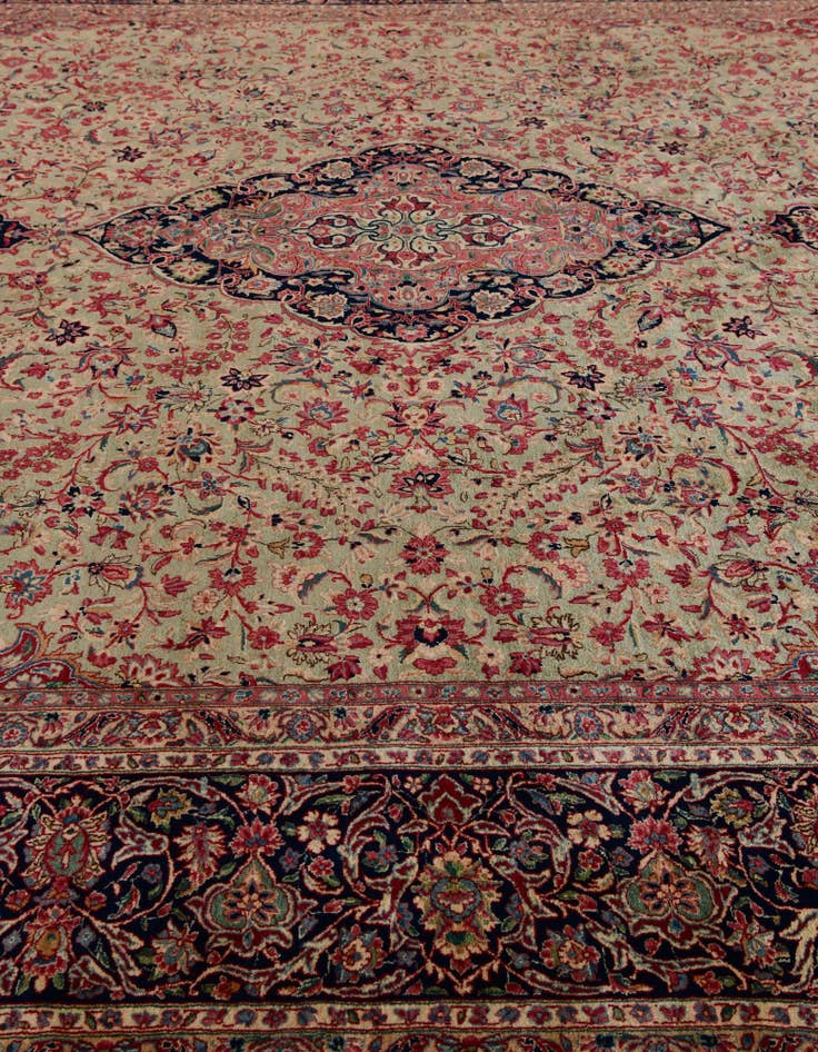 Detail image of 12' 11 x 19' 2 Hand Knotted Kerman Persian Rug