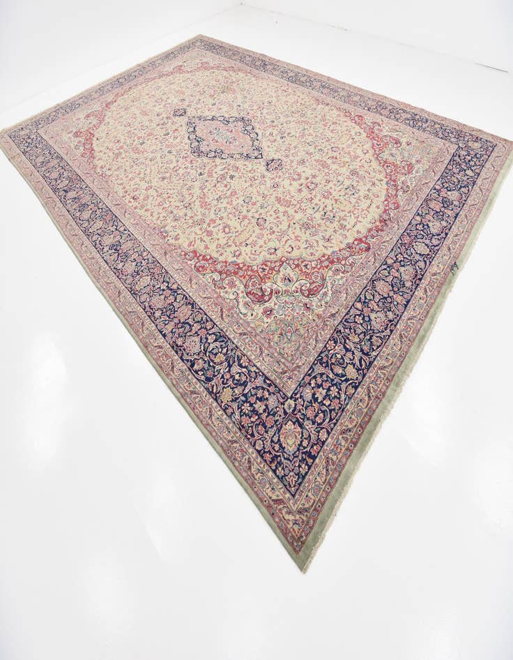 Detail image of  12' 11 x 19' 2  Hand Knotted Kerman Persian Rug