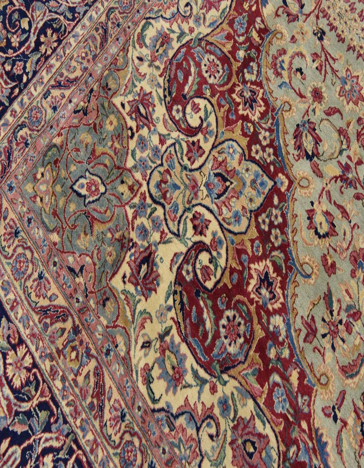 Detail image of  12' 11 x 19' 2  Hand Knotted Kerman Persian Rug