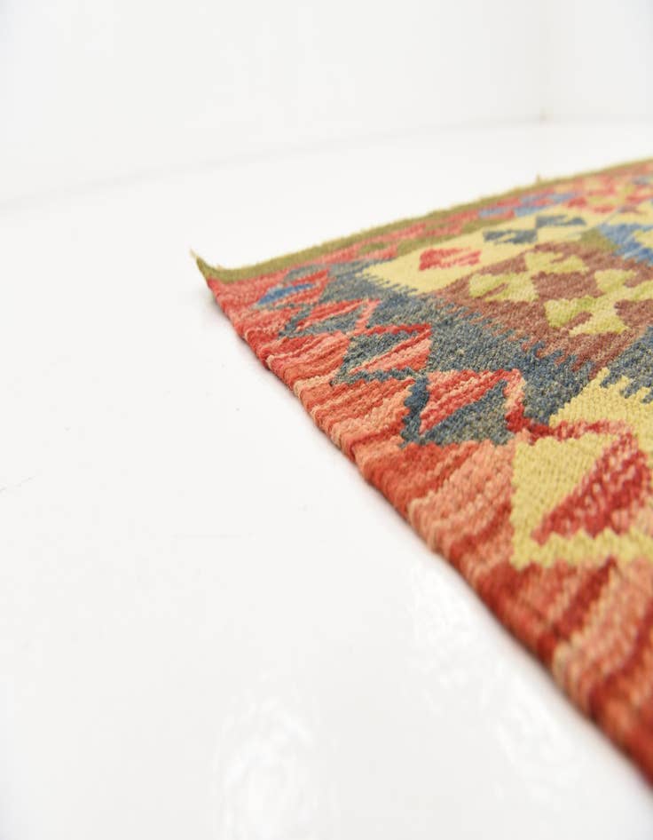 Detail image of  3' 11 x 6' 4  Hand Woven Kilim Maymana Wool Rug