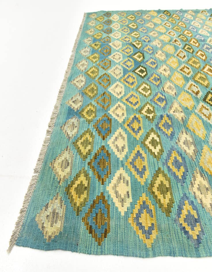 Detail image of  7' x 9' 6  Hand Woven Kilim Modern Wool Rug