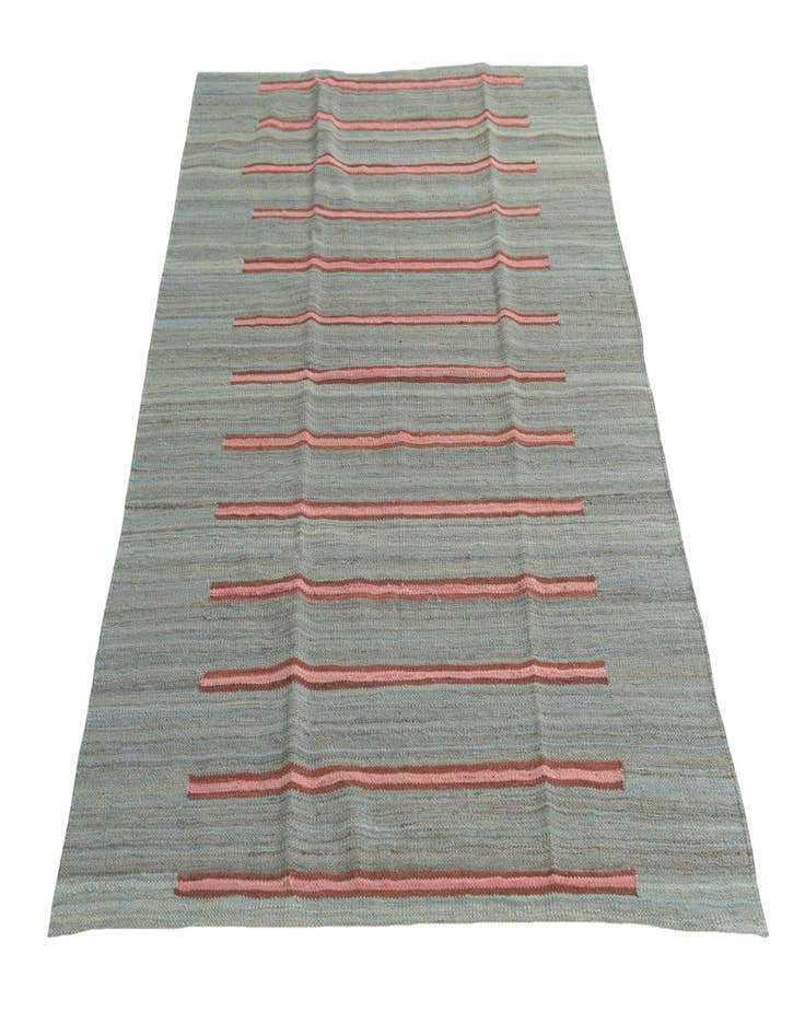 Detail image of  4' 2 x 6'  Hand Woven Kilim Modern Wool Rug