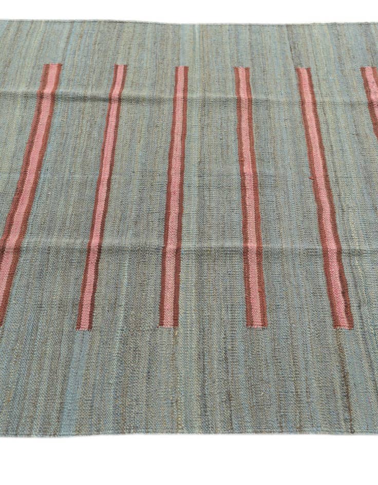 Detail image of  4' 2 x 6'  Hand Woven Kilim Modern Wool Rug