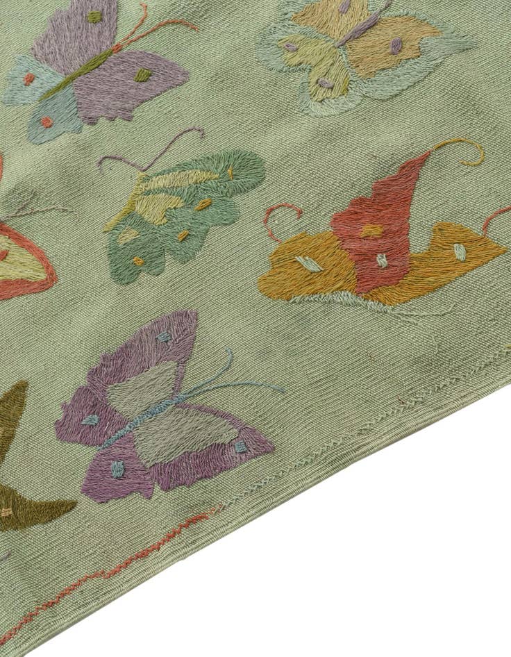 Detail image of  5' 7 x 7' 7  Hand Woven Kilim Suzani Wool Rug