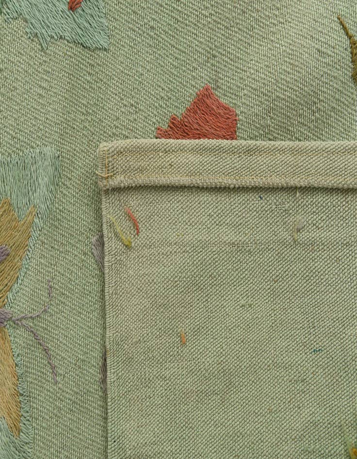 Detail image of  5' 7 x 7' 7  Hand Woven Kilim Suzani Wool Rug