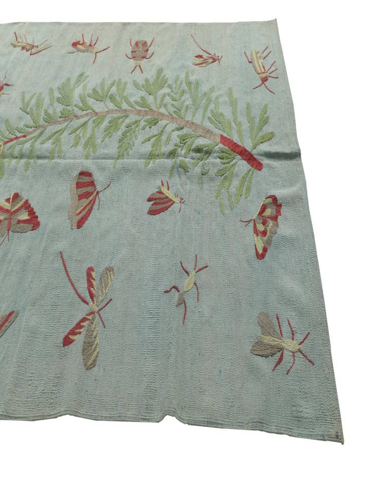 Detail image of  5' 3 x 6' 3  Hand Woven Kilim Suzani Wool Rug