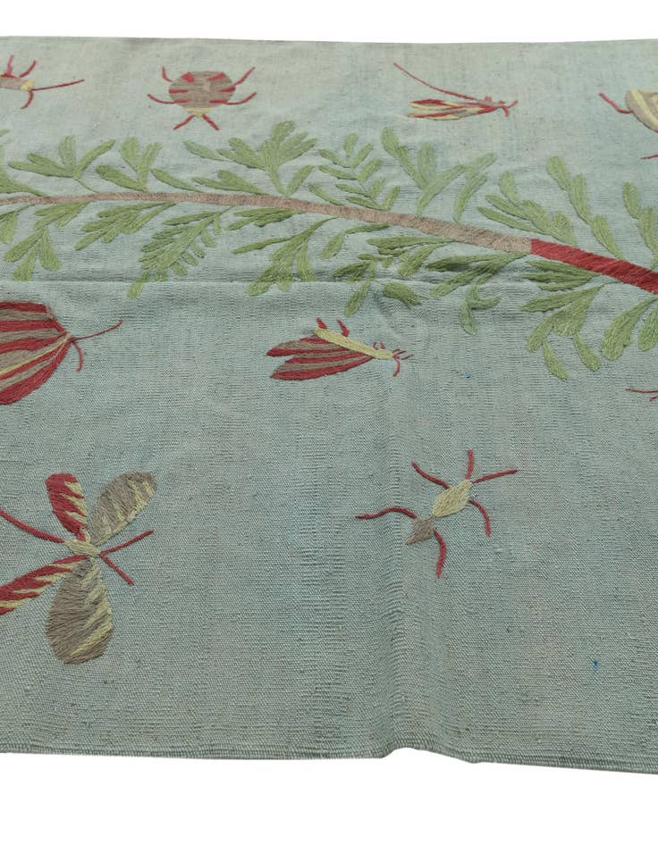 Detail image of  5' 3 x 6' 3  Hand Woven Kilim Suzani Wool Rug