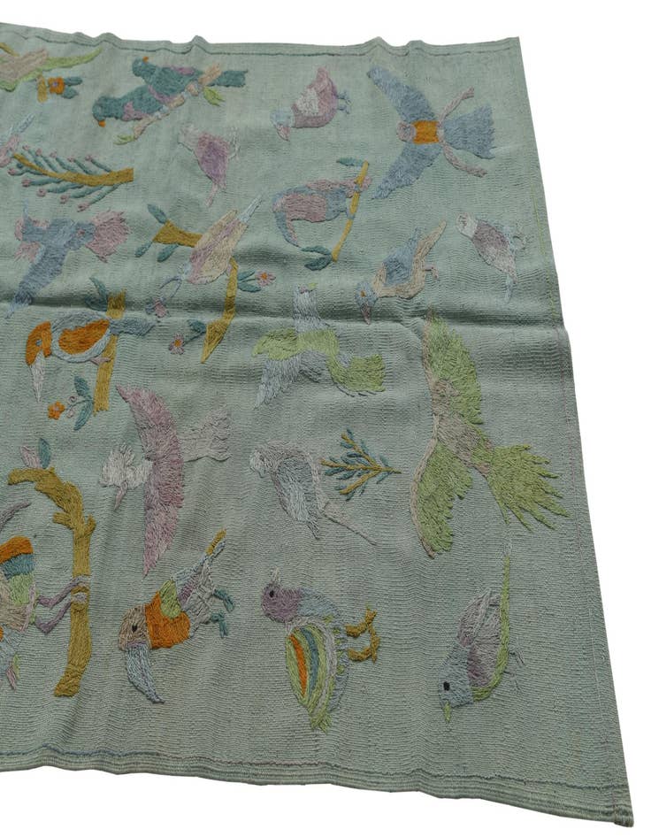 Detail image of  4' 1 x 5' 7  Hand Woven Kilim Suzani Wool Rug