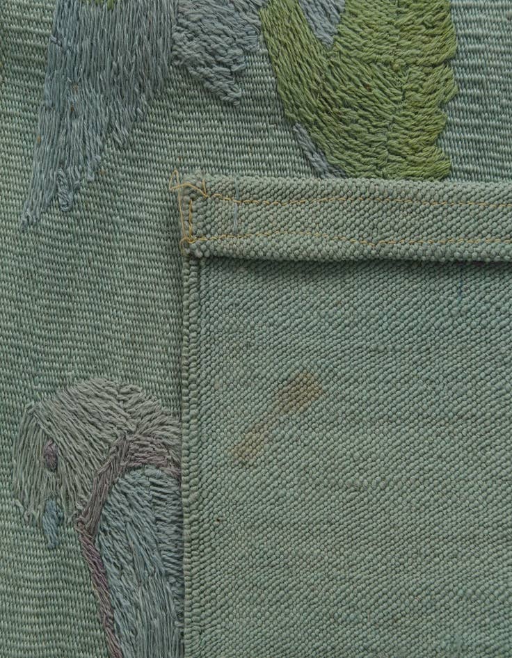 Detail image of  4' 1 x 5' 7  Hand Woven Kilim Suzani Wool Rug