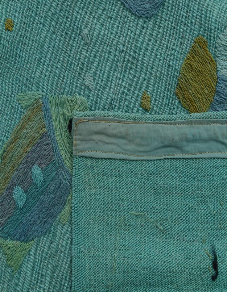 Detail image of  4' 1 x 5' 7  Hand Woven Kilim Suzani Wool Rug