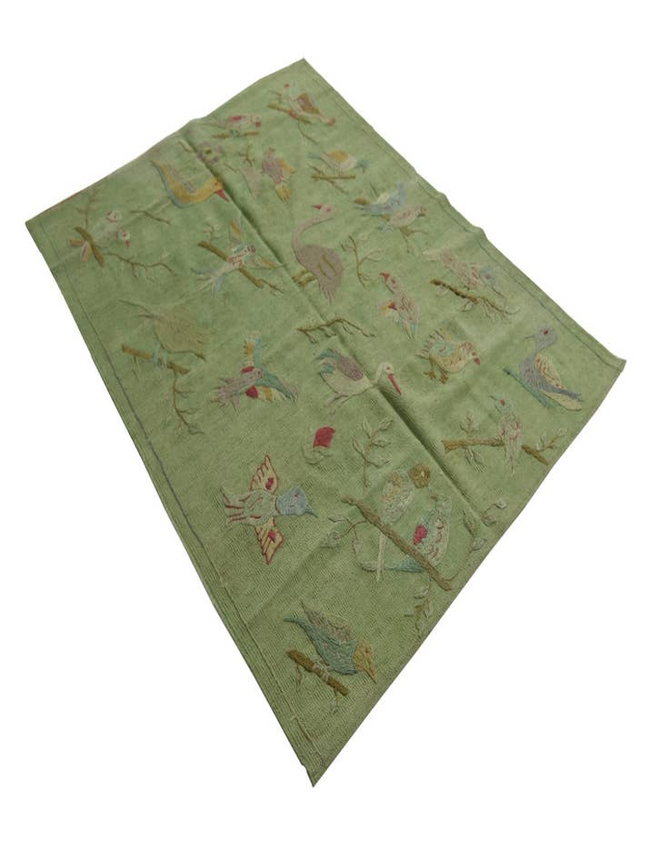 Detail image of  4' 2 x 5' 6  Hand Woven Kilim Suzani Wool Rug