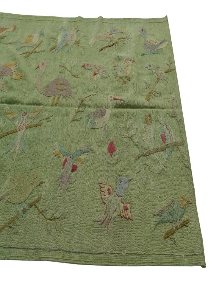 Detail image of  4' 2 x 5' 6  Hand Woven Kilim Suzani Wool Rug