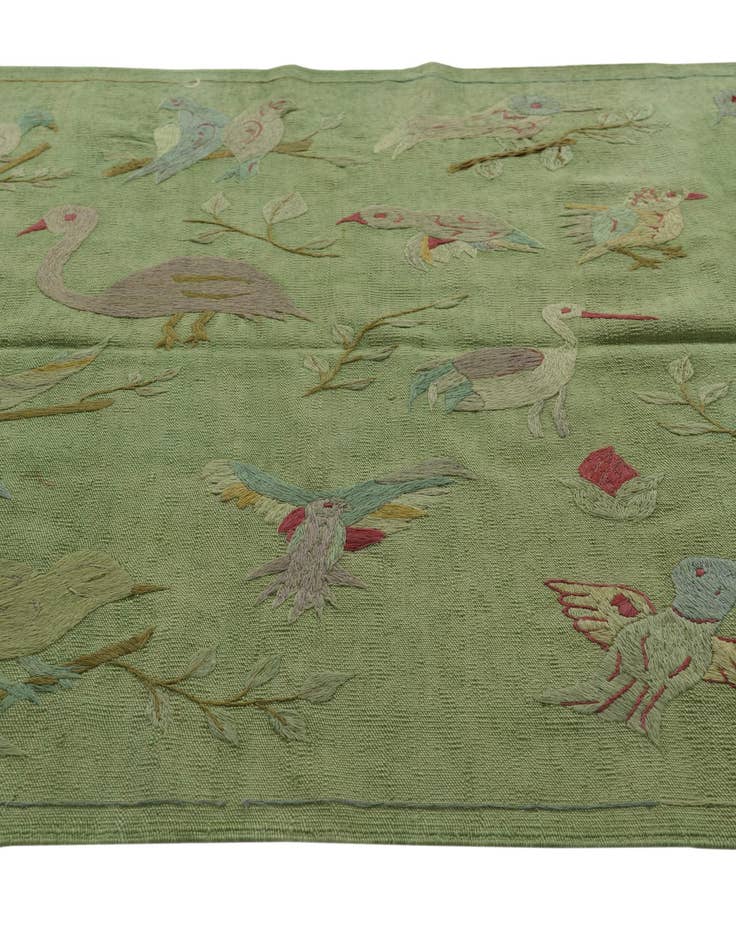 Detail image of  4' 2 x 5' 6  Hand Woven Kilim Suzani Wool Rug