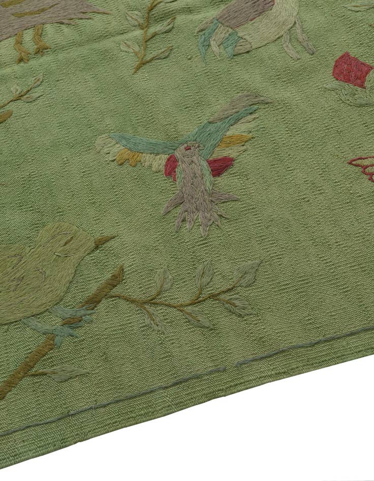 Detail image of  4' 2 x 5' 6  Hand Woven Kilim Suzani Wool Rug