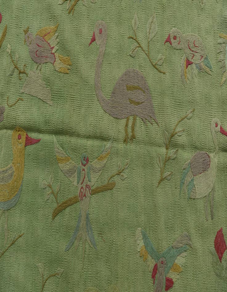 Detail image of  4' 2 x 5' 6  Hand Woven Kilim Suzani Wool Rug