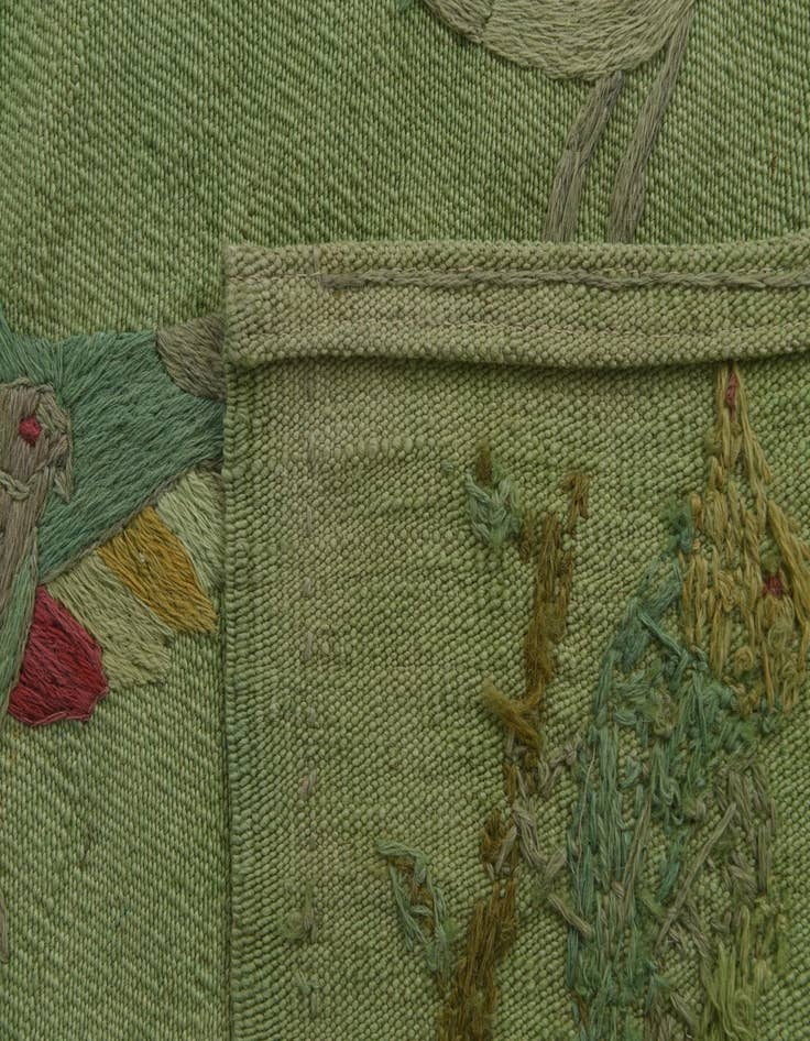 Detail image of  4' 2 x 5' 6  Hand Woven Kilim Suzani Wool Rug