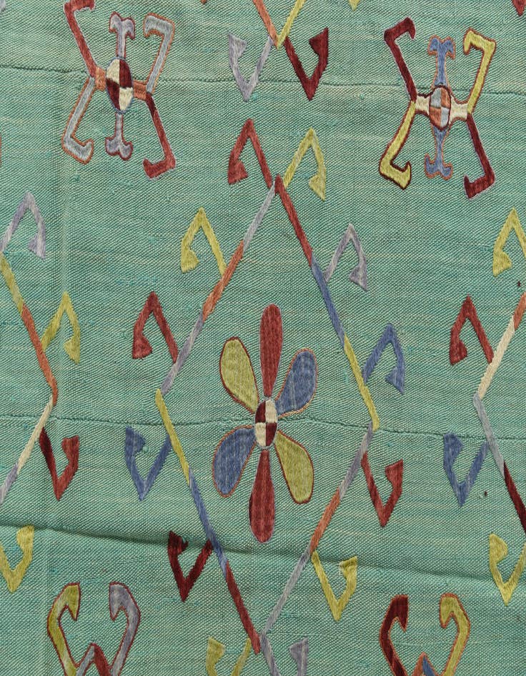 Detail image of  7' x 9'  Hand Woven Kilim Suzani Wool Rug