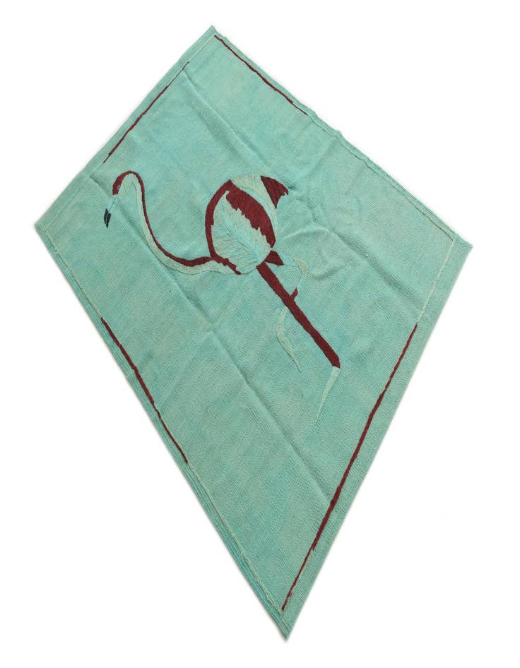 Detail image of  3' 6 x 4' 8  Hand Woven Kilim Suzani Wool Rug