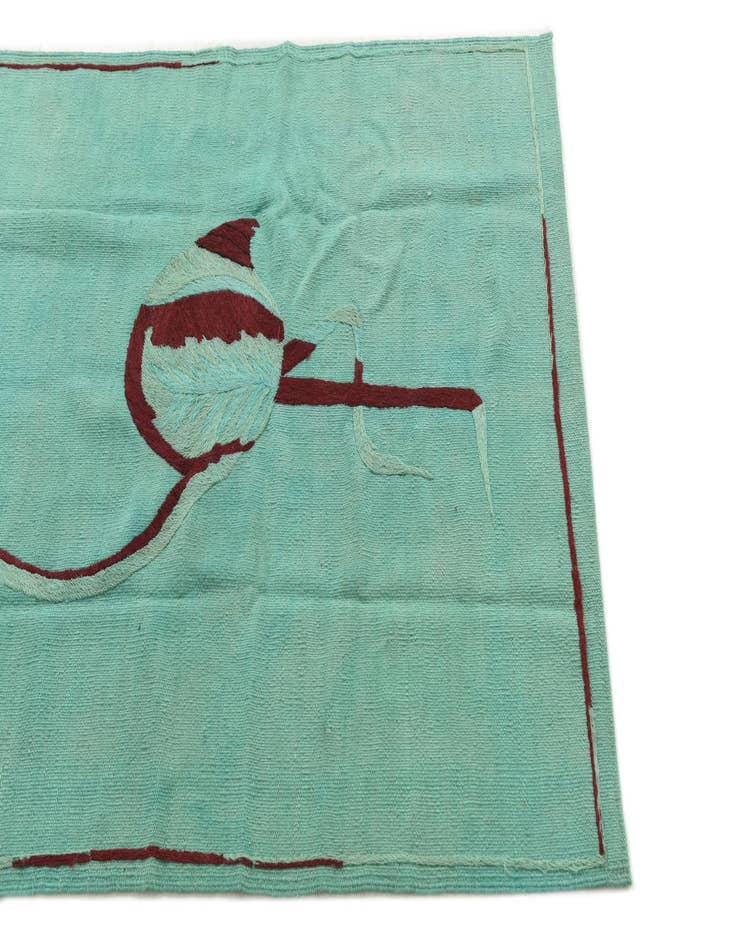 Detail image of  3' 6 x 4' 8  Hand Woven Kilim Suzani Wool Rug