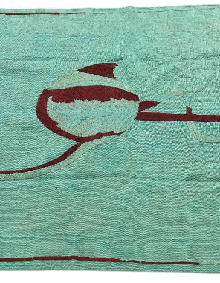 Detail image of  3' 6 x 4' 8  Hand Woven Kilim Suzani Wool Rug