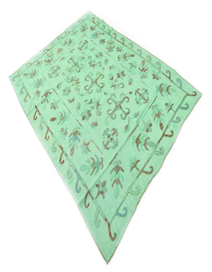 Detail image of  5' 7 x 7' 7  Hand Woven Kilim Suzani Wool Rug