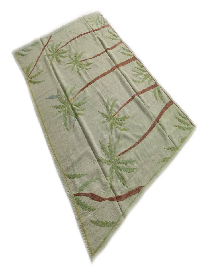 Detail image of  5' 4 x 7' 4  Hand Woven Kilim Suzani Wool Rug