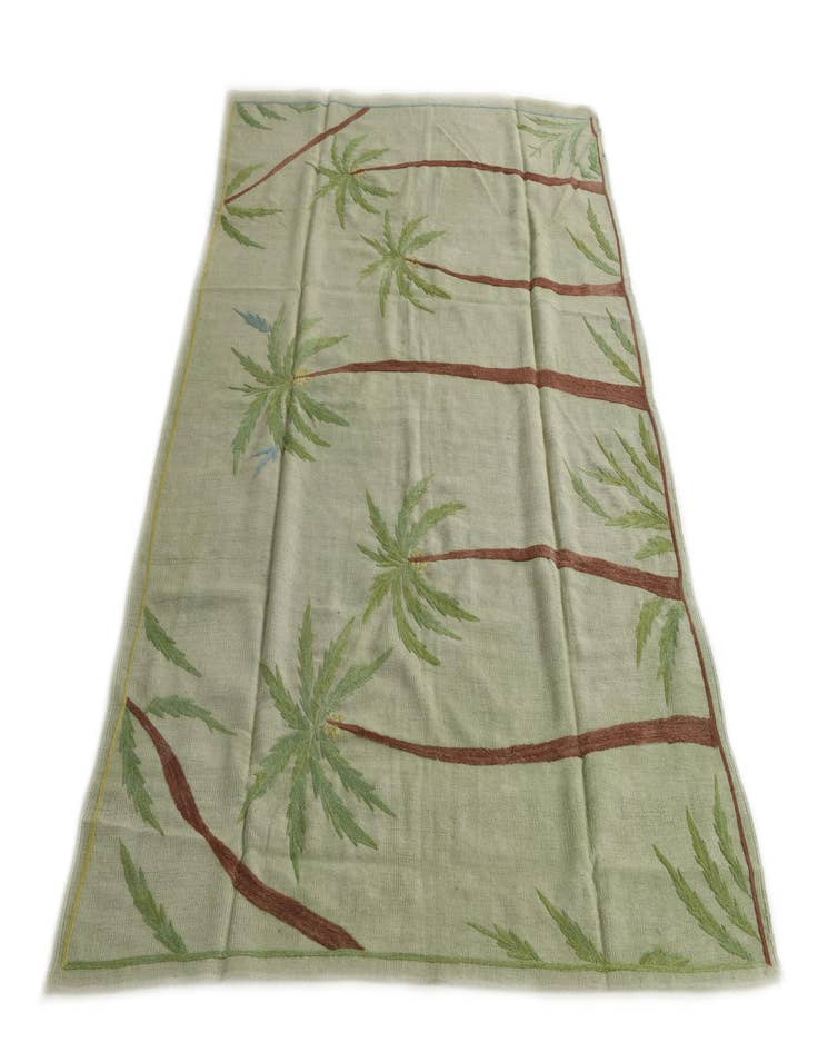 Detail image of  5' 4 x 7' 4  Hand Woven Kilim Suzani Wool Rug