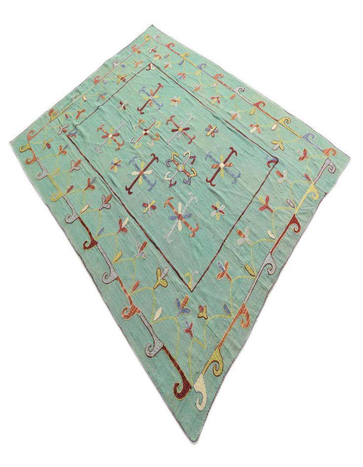 Detail image of  5' 10 x 7' 7  Hand Woven Kilim Suzani Wool Rug