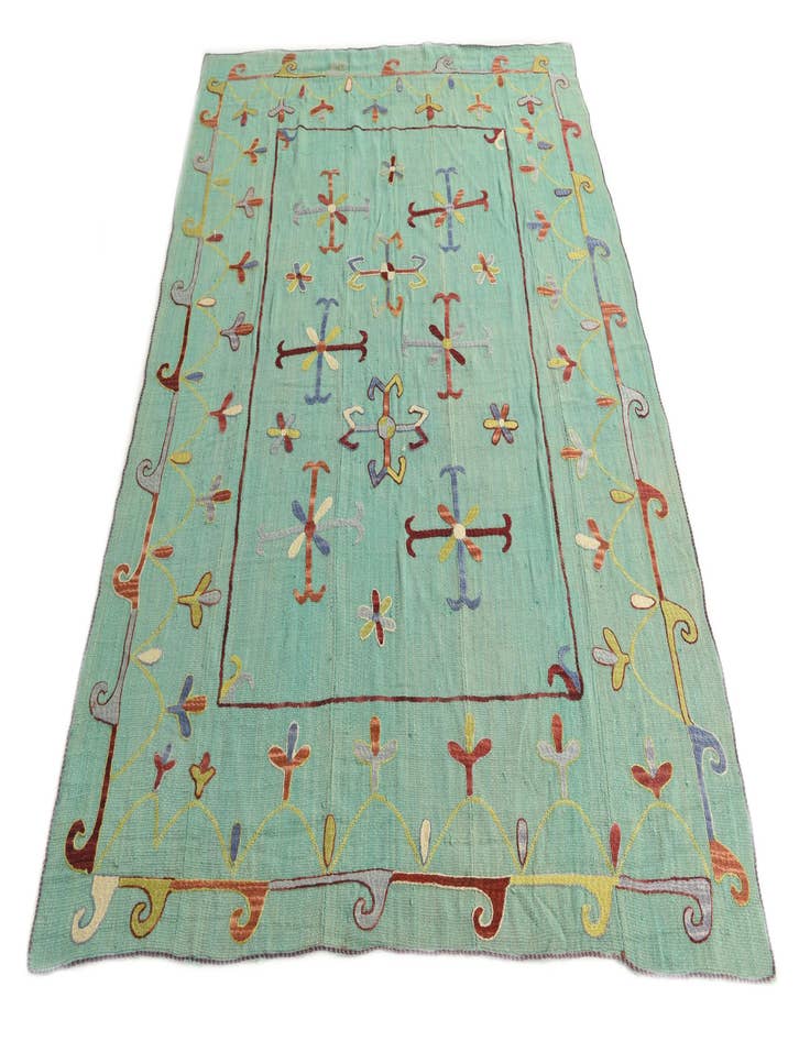 Detail image of  5' 10 x 7' 7  Hand Woven Kilim Suzani Wool Rug