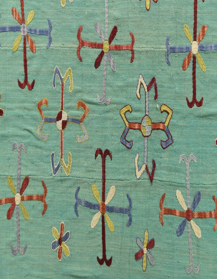 Detail image of  5' 10 x 7' 7  Hand Woven Kilim Suzani Wool Rug