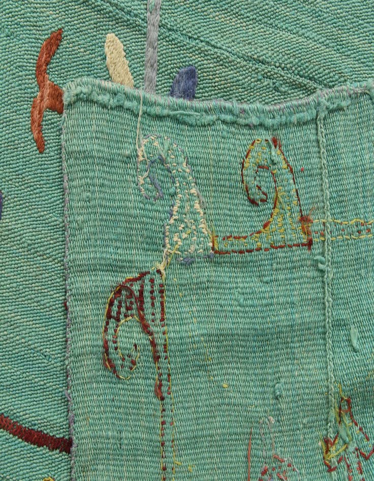 Detail image of  5' 10 x 7' 7  Hand Woven Kilim Suzani Wool Rug