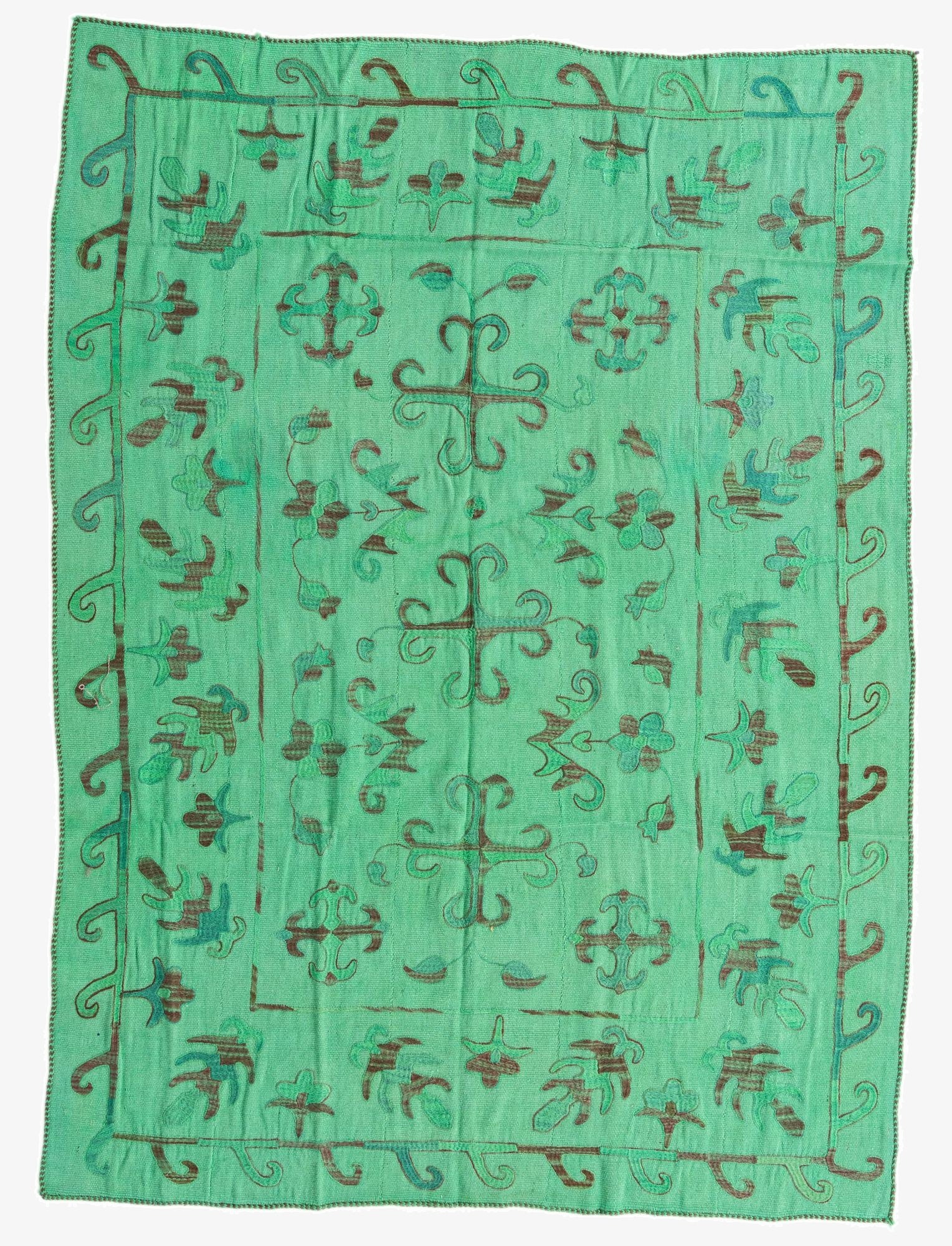  5' 7 x 7' 7  Hand Woven Kilim Suzani Wool Rug