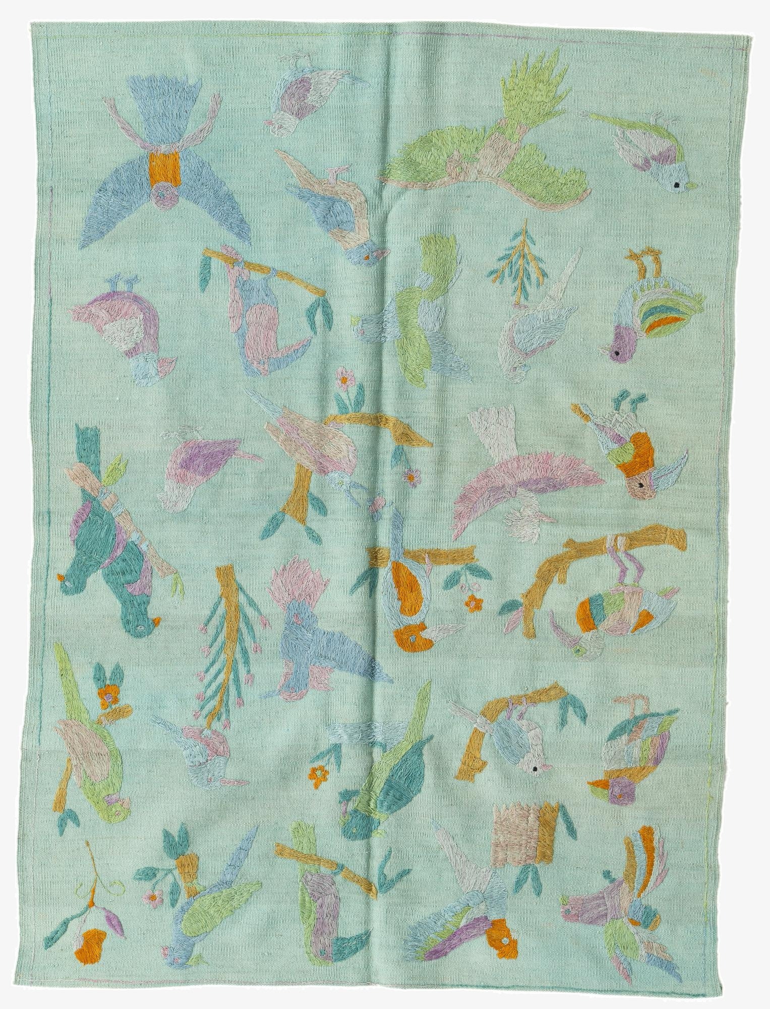  4' 1 x 5' 7  Hand Woven Kilim Suzani Wool Rug