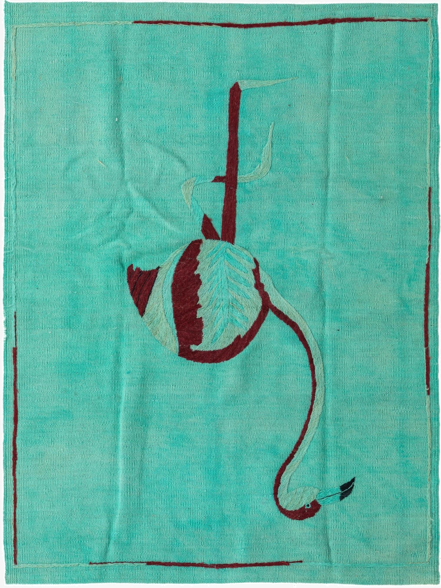  3' 6 x 4' 8  Hand Woven Kilim Suzani Wool Rug