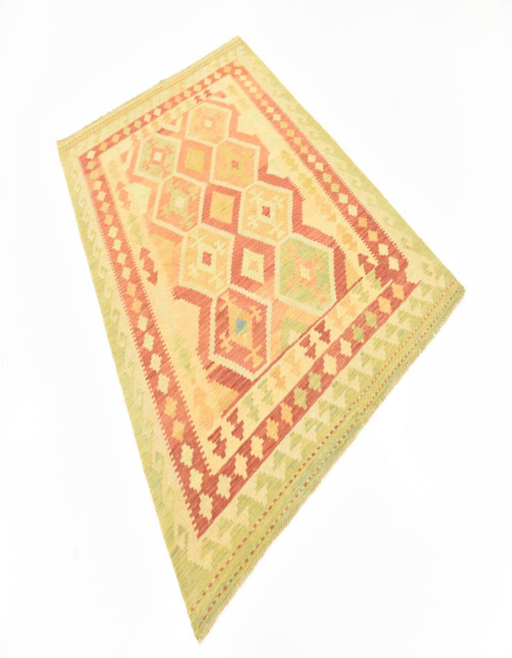 Detail image of  4' 10 x 6' 7  Hand Woven Kilim Waziri Wool Rug