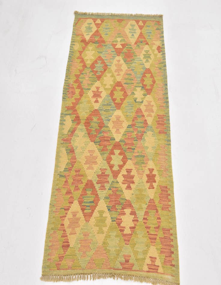 Detail image of  2' 7 x 4'  Hand Woven Kilim Waziri Wool Rug