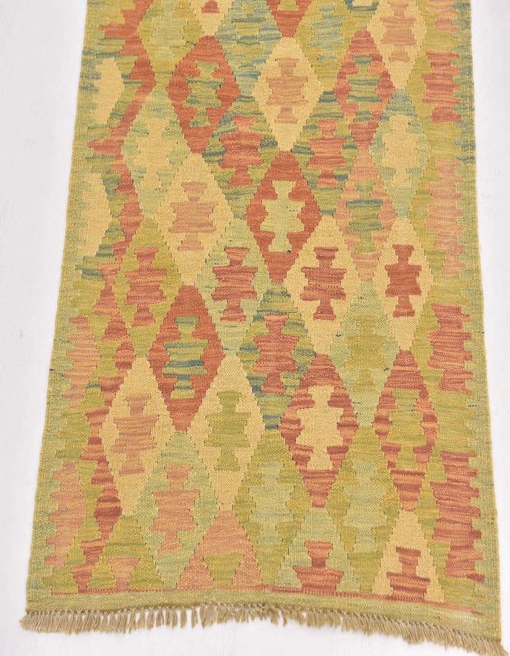 Detail image of  2' 7 x 4'  Hand Woven Kilim Waziri Wool Rug
