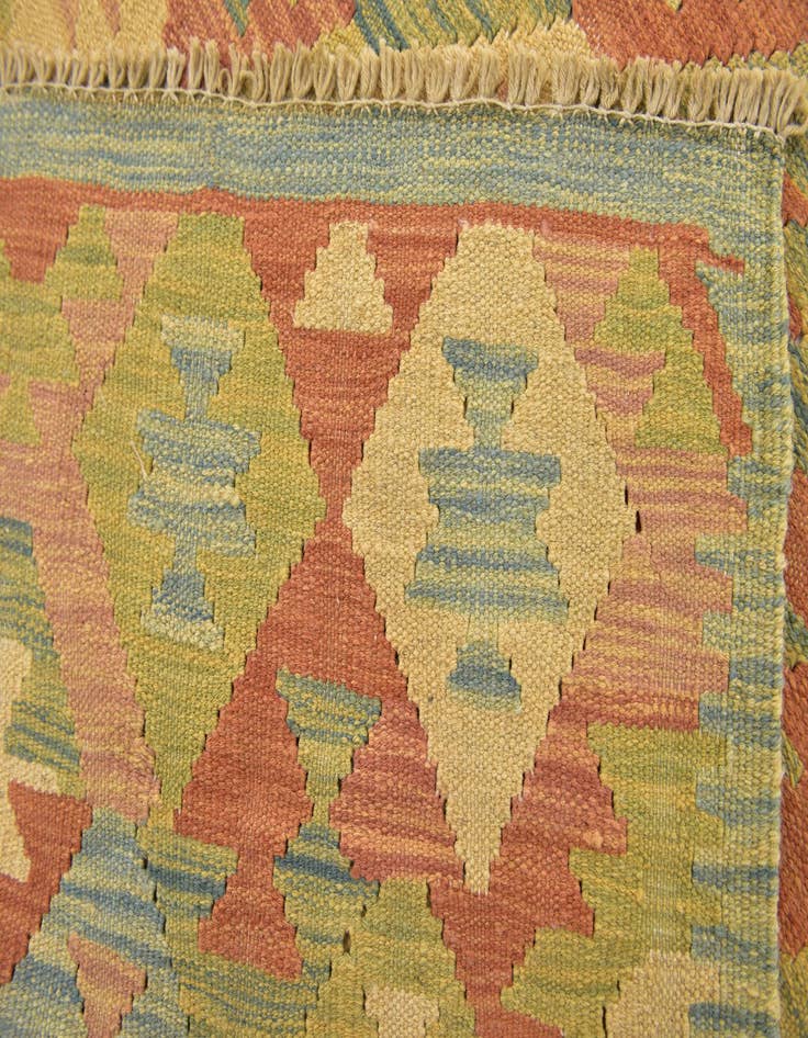 Detail image of  2' 7 x 4'  Hand Woven Kilim Waziri Wool Rug