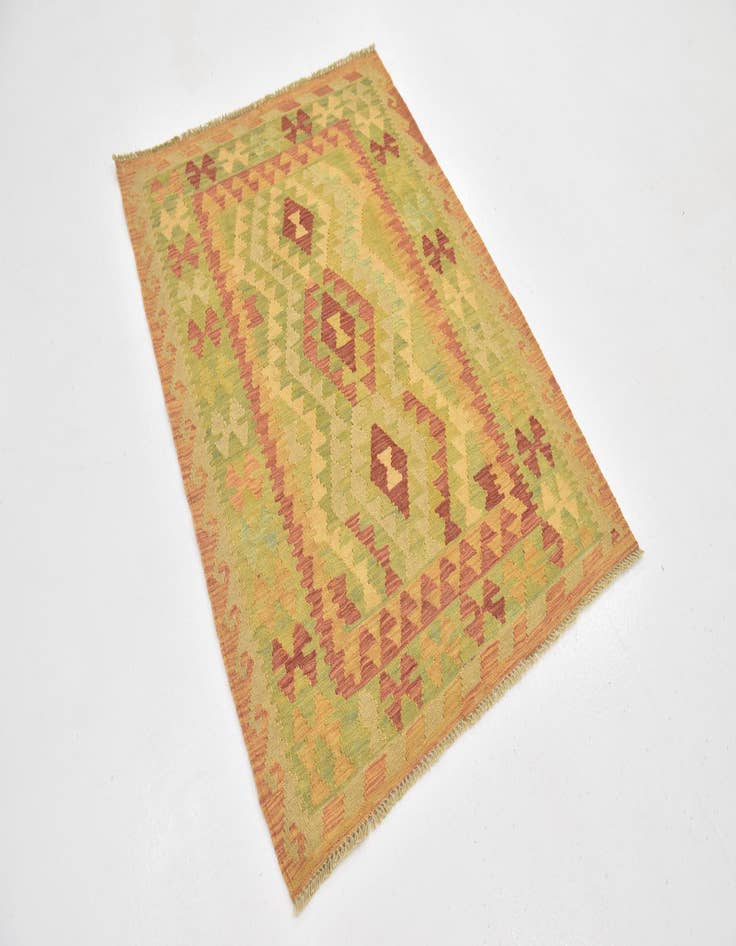 Detail image of 3' x 4' 3 Hand Woven Kilim Waziri Wool Rug