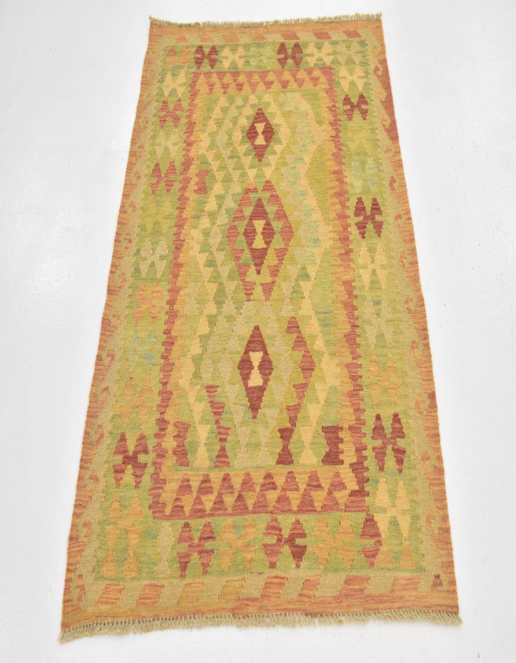 Detail image of 3' x 4' 3 Hand Woven Kilim Waziri Wool Rug