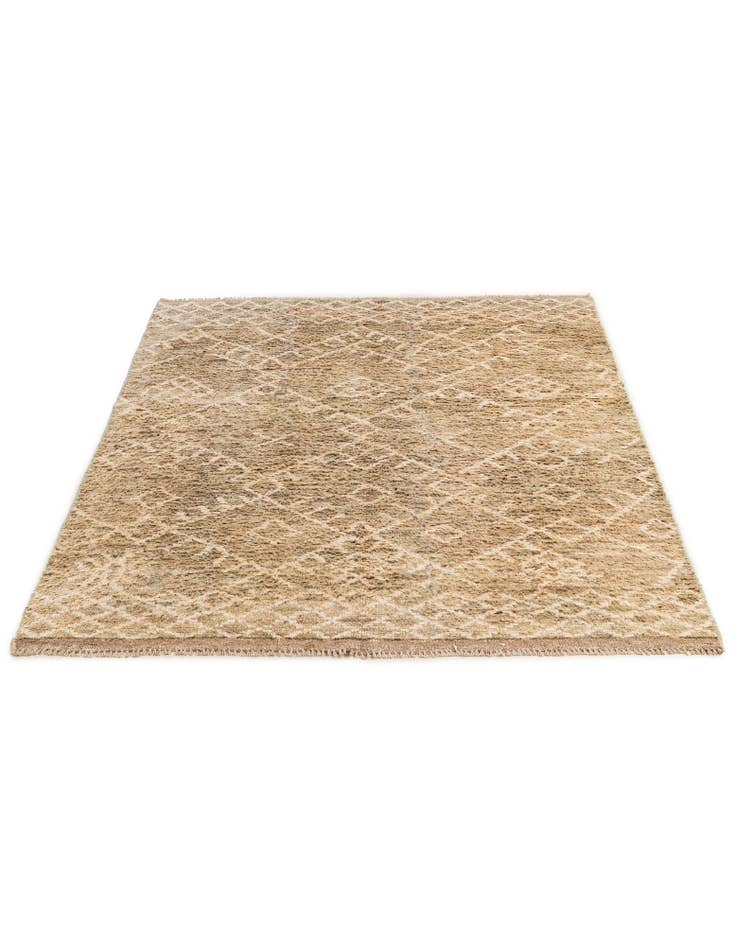 Detail image of  5' 1 x 6' 6  Hand Knotted Moroccan Wool Rug