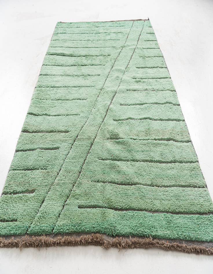 Detail image of  6' 10 x 10'  Hand Knotted Moroccan Wool Rug