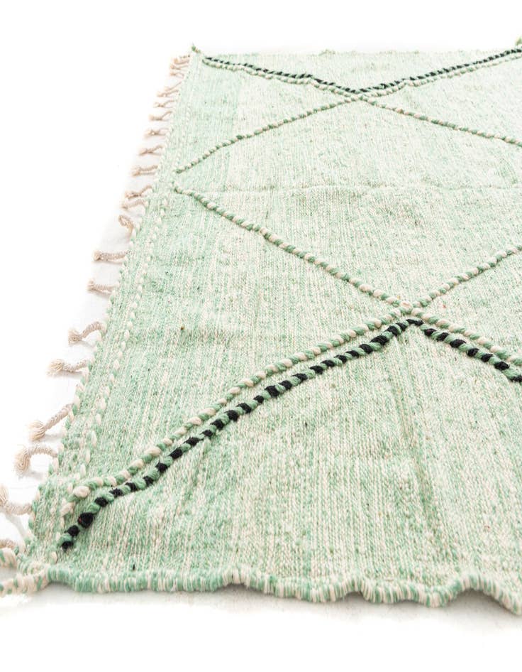 Detail image of  6' 6 x 10'  Hand Knotted Moroccan Wool Rug